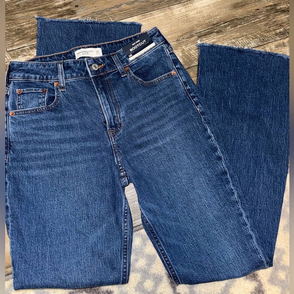 Abercrombie & Fitch Women's Boot Cut Jeans - Dark Blue